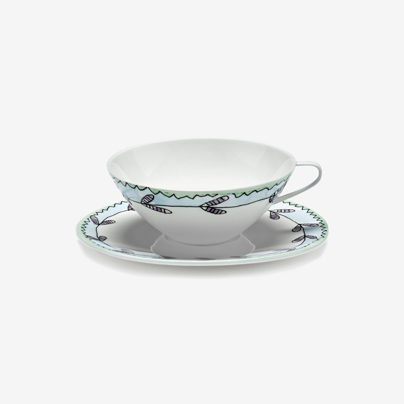 Набор из 2-х чайных пар Tea Cup + Saucer Blossom Milk Midnight Flowers by Marni 